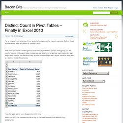 Distinct Count in Pivot Tables – Finally in Excel 2013