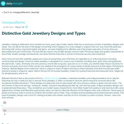 Distinctive Gold Jewellery Designs and Types