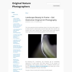 Landscape Beauty In Frame – Get Distinctive Original Art Photography - Original Nature Photographers