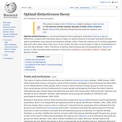 Optimal distinctiveness theory