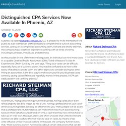 Distinguished CPA Services Now Available In Phoenix, AZ