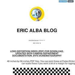 Eric Alba Blog - Lens Distortion Grids (pdf) for download. Updated with Camera department documentation. #vfx #cinematography