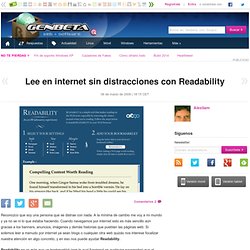 Lee en internet sin distracciones con Readability