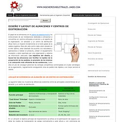 Diseño y Layout de Almacenes y Centros de Distribución - Ingenieros Industriales