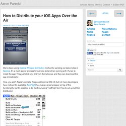 How to Distribute your iOS Apps Over the Air