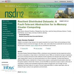 Resilient Distributed Datasets: A Fault-Tolerant Abstraction for In-Memory Cluster Computing