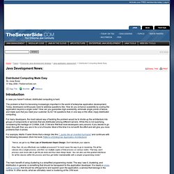 Enterprise Java Community: Distributed Computing Made Easy