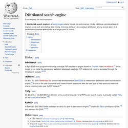 Distributed search engine