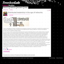 Distributed leadership in the age of networks - FreedomLab Future Studies