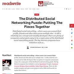 The Distributed Social Networking Puzzle: Putting The Pieces Tog