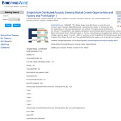 Single Mode Distributed Acoustic Sensing Market Growth Opportunities and Factors and Profit Margin