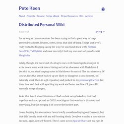 Distributed Personal Wiki