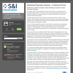 Distributed population queries – a national priority