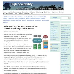 RebornDB: the Next Generation Distributed Key-Value Store