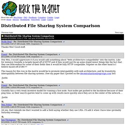Hack the Planet Distributed File Sharing System Comparison