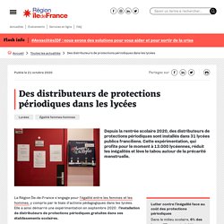 Des distributeurs de protections périodiques dans les lycées franciliens