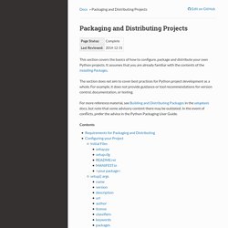 Packaging and Distributing Projects — Python Packaging User Guide documentation