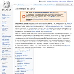 Distribution de Dirac