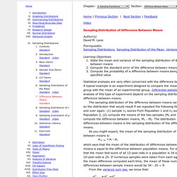 Sampling Distribution of Difference Between Means