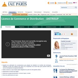 Licence de Commerce et Distribution - DISTRISUP