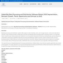 Global Big Data Processing and Distribution Software Market 2020 Segmentation, Demand, Growth, Trend, Opportunity and Forecast to 2025 - Heraldkeepers