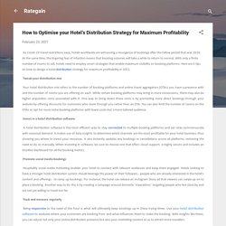 How to Optimise your Hotel’s Distribution Strategy for Maximum Profitability