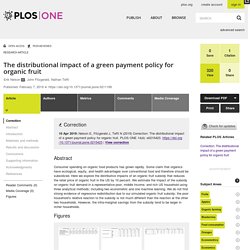 The distributional impact of a green payment policy for organic fruit