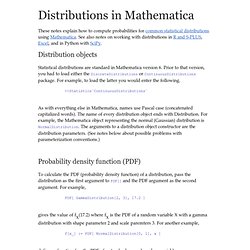 Distributions in Mathematica