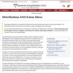 Liste des distributions GNU/Linux libres