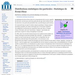 Distributions statistiques des particules/Statistique de Fermi-Dirac — Wikiversité