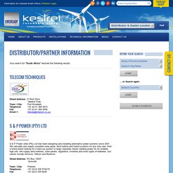 Distributors : Kestrel Renewable Energy