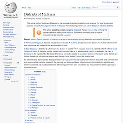 Districts of Malaysia