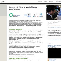 In Japan, A Wave of Media Distrust Post-Tsunami
