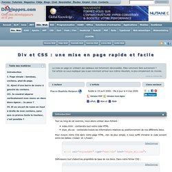 Div et CSS : une mise en page rapide et facile