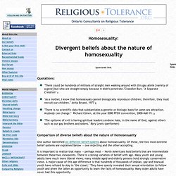 Divergent beliefs about the nature of homosexuality
