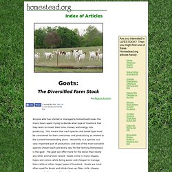 Goats: The Diversified Farm Stock