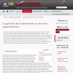 La gestion de la diversité au sein des organisations