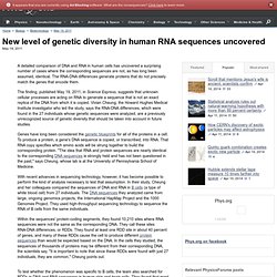 New level of genetic diversity in human RNA sequences uncovered