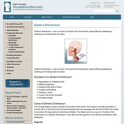 Zenker's Diverticulum Causes, Symptoms, & Treatment