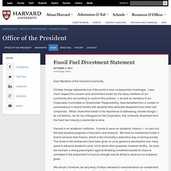 Faust: Fossil Fuel Divestment Statement