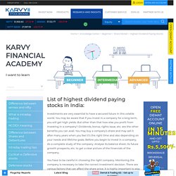 Get a List of Highest Dividend Paying Stocks in India - Karvy Online
