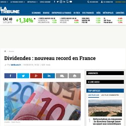 Dividendes : nouveau record en France
