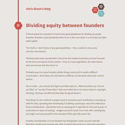 Dividing equity between founders