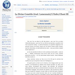 La Divine Comédie (trad. Lamennais)/L’Enfer/Chant III