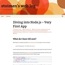 Diving into Node.js – Very First App