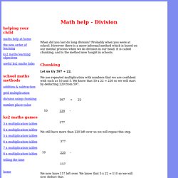 ks2 maths division using chunking explained