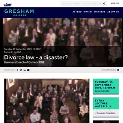 Divorce law - a disaster?