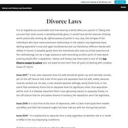 Divorce Laws – Hamza and Hamza Law Associates