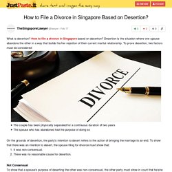 How to file a divorce in Singapore