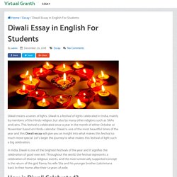 Diwali Essay in English For Students (Long & Short Essay)